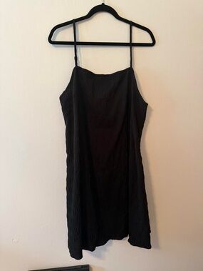 SHEIN Black Mini Slip Dress with Spaghetti Straps